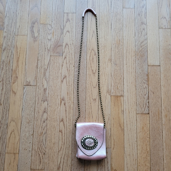 Leatherock Medallion Rhinestone Studded Chain Crossbody Purse Phone Bag - Picture 7 of 15